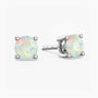 Pair of opal stud earrings on a white background