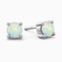 Round Shape Opal Earrings in Silver by Irosk