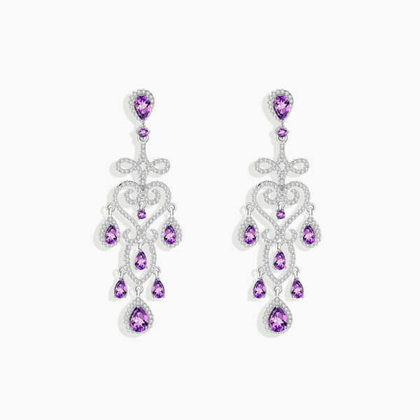 front view of amethyst culture earrings