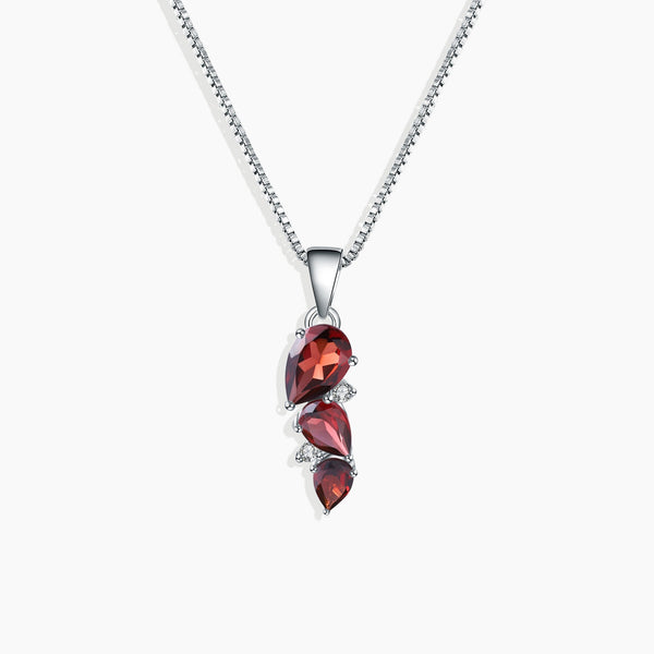 Sterling Silver Garnet Venus Necklace - January Birthstone Jewelry