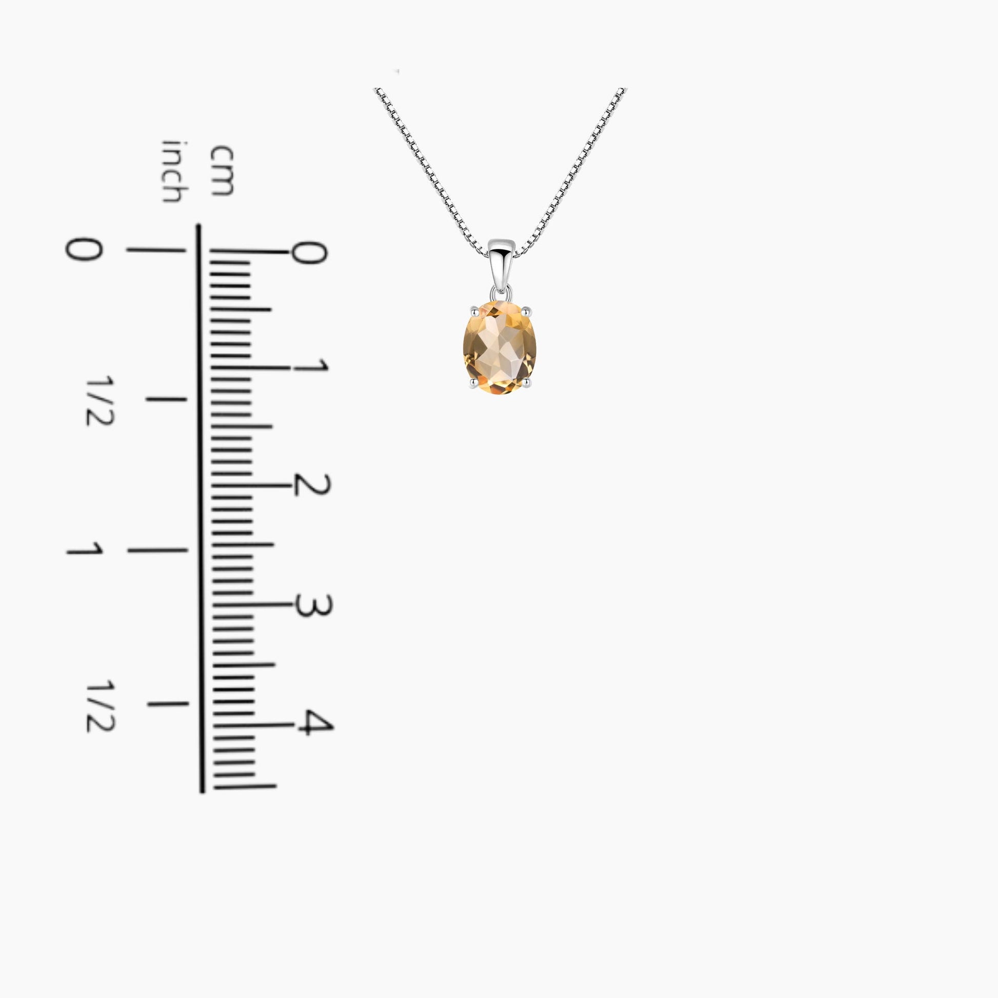  Irosk Citrine Oval Cut Necklace - Scale