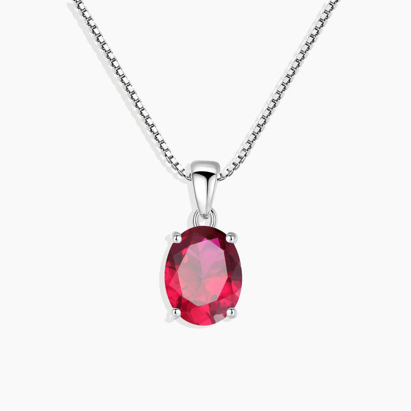Oval Cut Ruby Necklace - Radiant sophistication for any occasion.