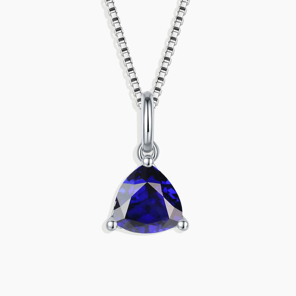 Irosk Sterling Silver Sapphire Tri Necklace