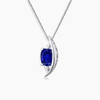 Sterling Silver Sapphire Globe Necklace