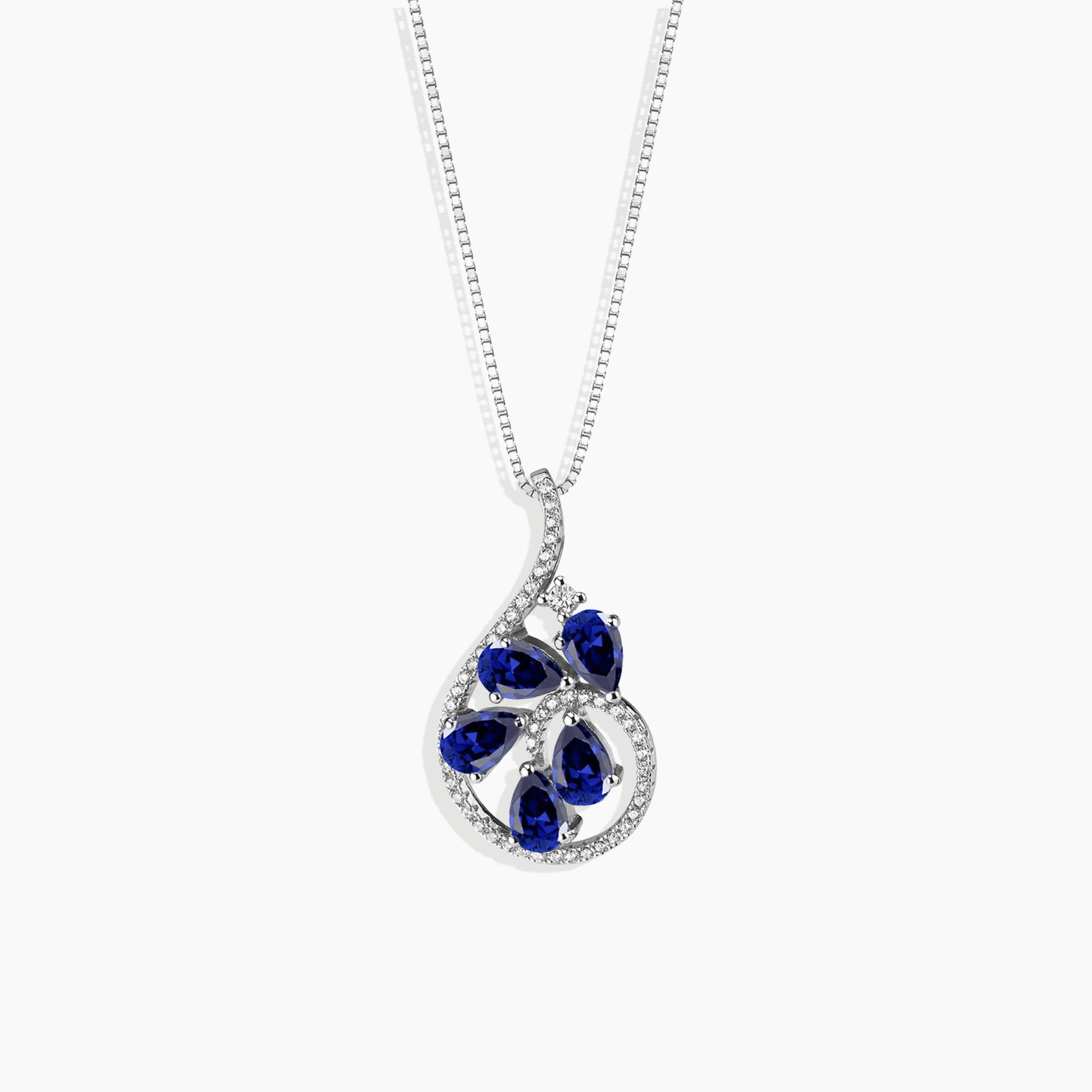 Sterling Silver Sapphire Dewdrop Necklace