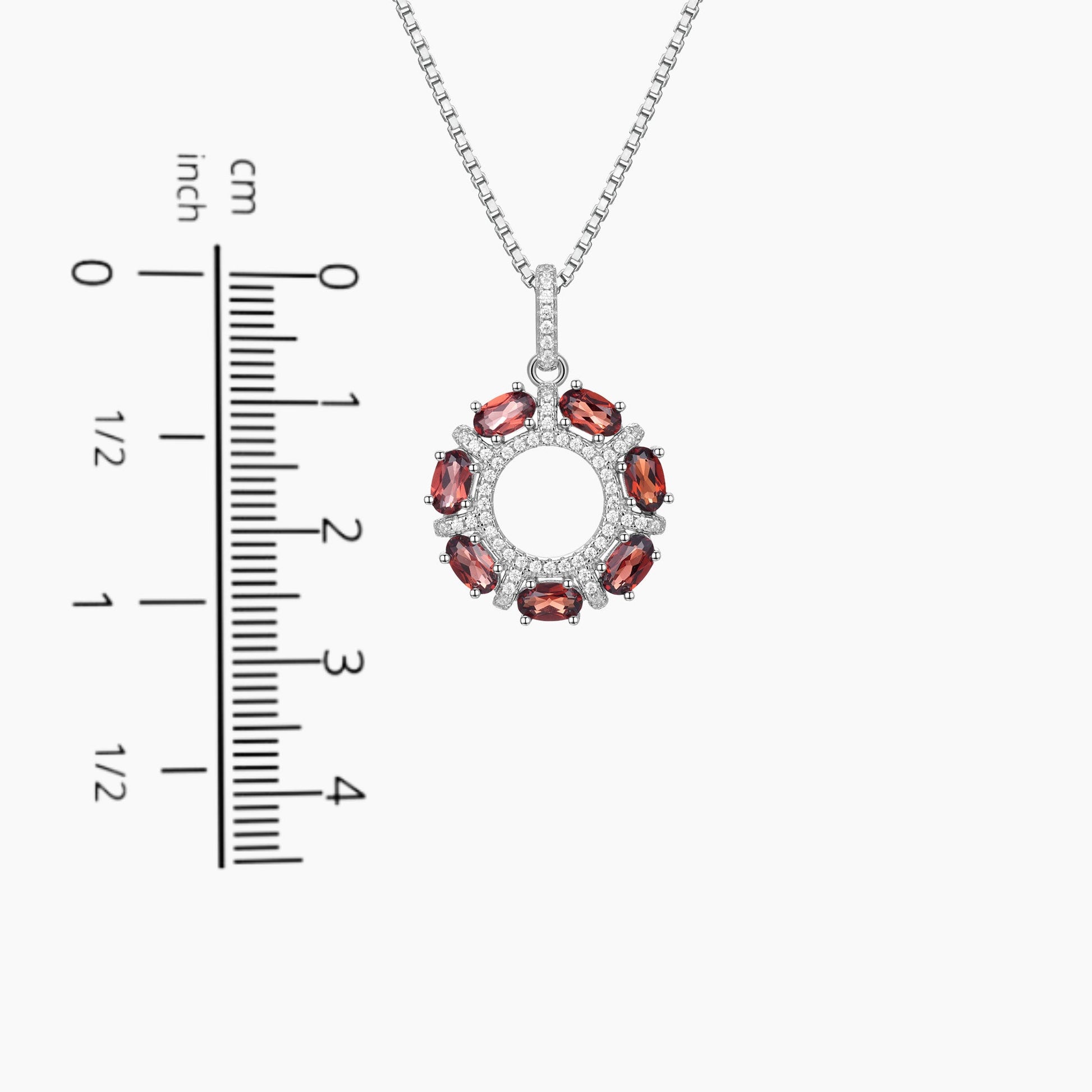 Garnet Galaxy Pendant Necklace - Scale
