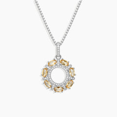 Citrine Galaxy Pendant Necklace in Sterling Silver - Irosk ®