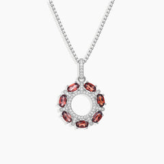 Garnet Galaxy Pendant Necklace in Sterling Silver - Irosk ®