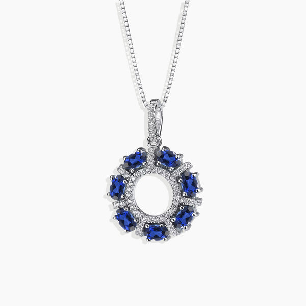 Sterling Silver Sapphire Galaxy Pendant Necklace