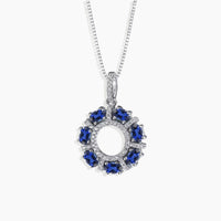 Sterling Silver Sapphire Galaxy Pendant Necklace