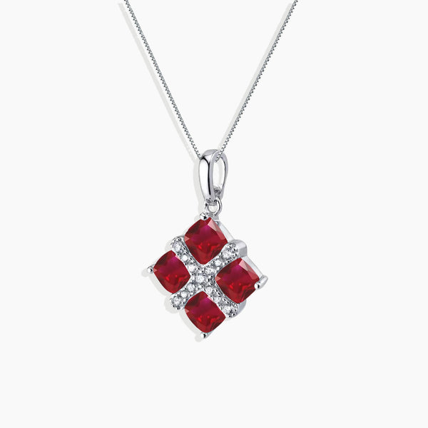 Sterling Silver Ruby Infanta Charm Necklace - Regal Elegance