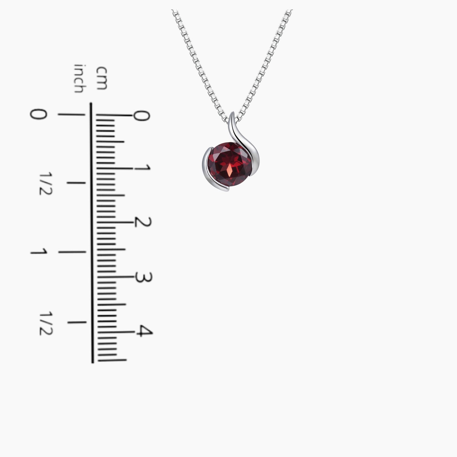 Garnet Monarch Pendant Necklace - Scale 