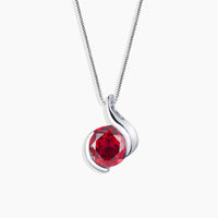 Sterling Silver Ruby Monarch Pendant Necklace - Majestic Elegance