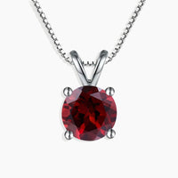 Sterling Silver Garnet Irosk Round Cut Necklace - January Birthstone Jewelry