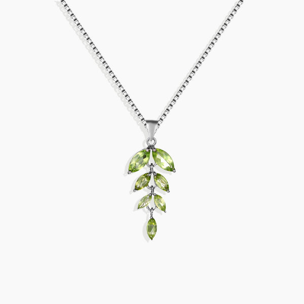 Front View: Peridot Leaf Pendant by Irosk