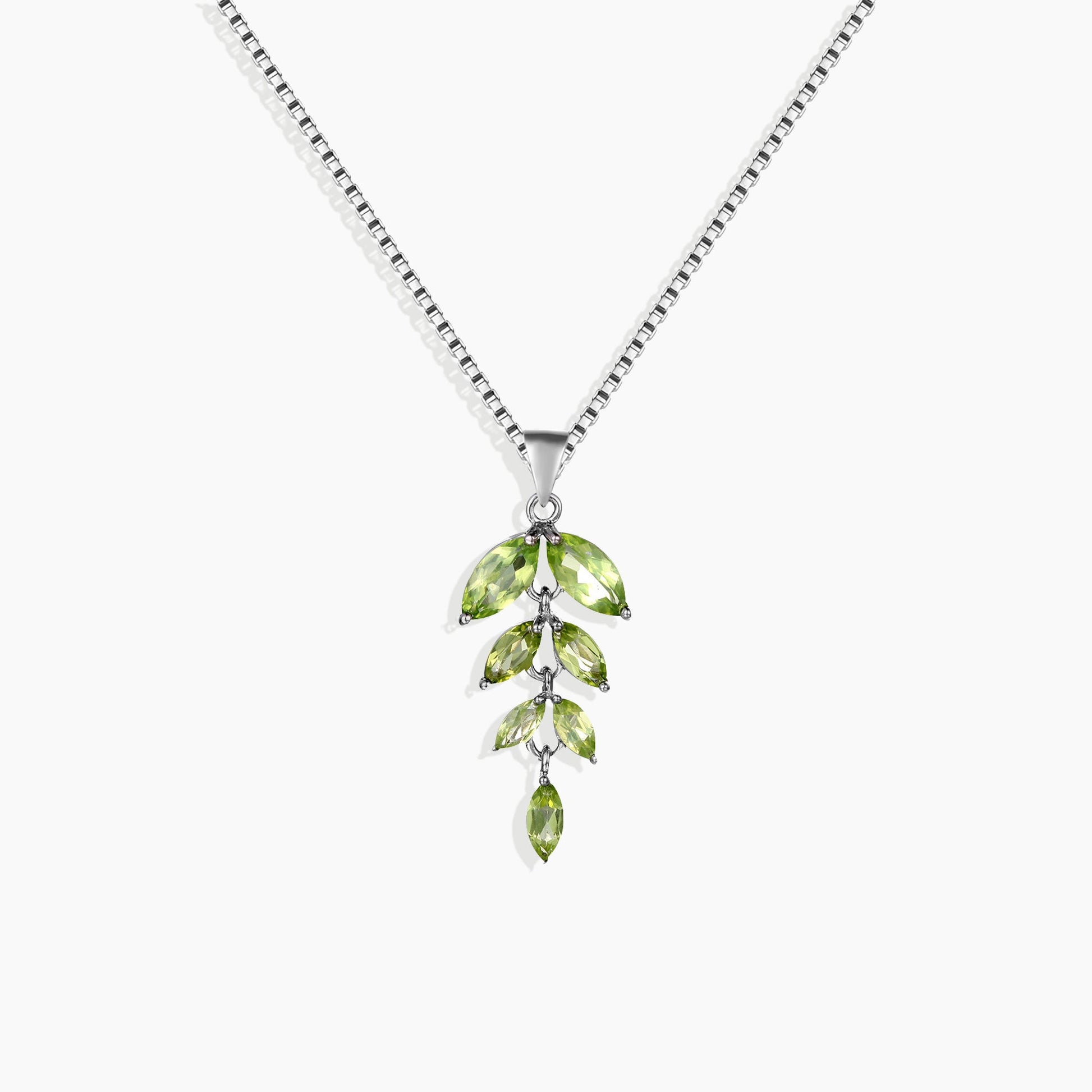 Front View: Peridot Leaf Pendant by Irosk