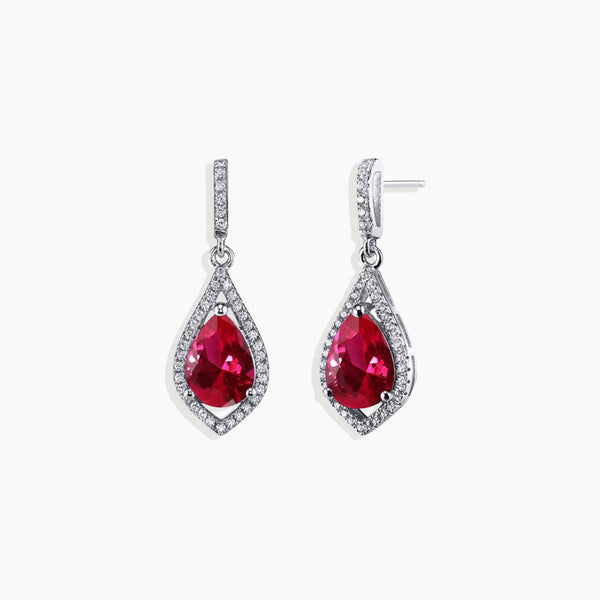 Sterling Silver Ruby Solitaire Earrings - Timeless Elegance