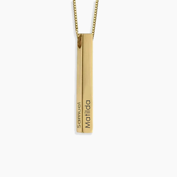 Front view of the Irosk 3D Horizon Pendant, showcasing its sleek and modern design, with options for engraving on all four sides, adding personalization and depth to your accessory collection.