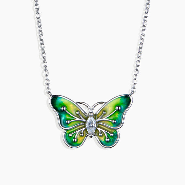 Close-up of Green Monarch Butterfly Pendant